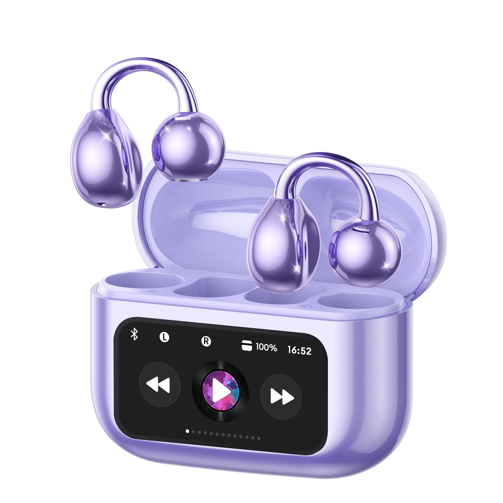 Zombies Cat Auricolari Open Ear Clip-on Bluetooth 5.4, Viola