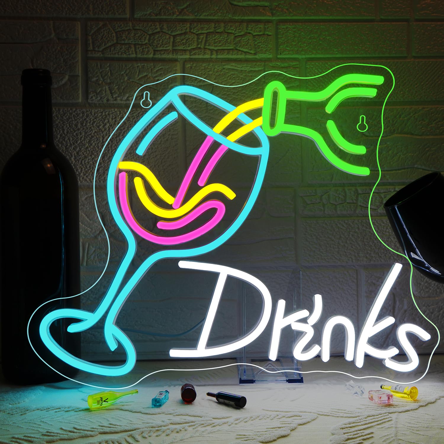 Looklight Drinks Wine Glass - Insegna Luminosa LED Neon Bar