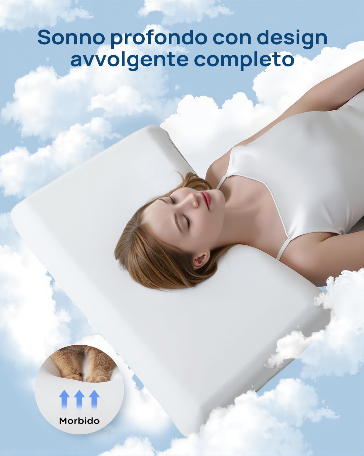 Cuscino Ortopedico Memory Foam Raffreddamento 40x60 - immagine 2