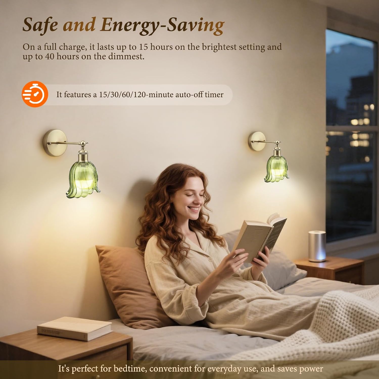 Lampada da Parete Vintage a Batteria, Girevole 180°, Oro - immagine 7