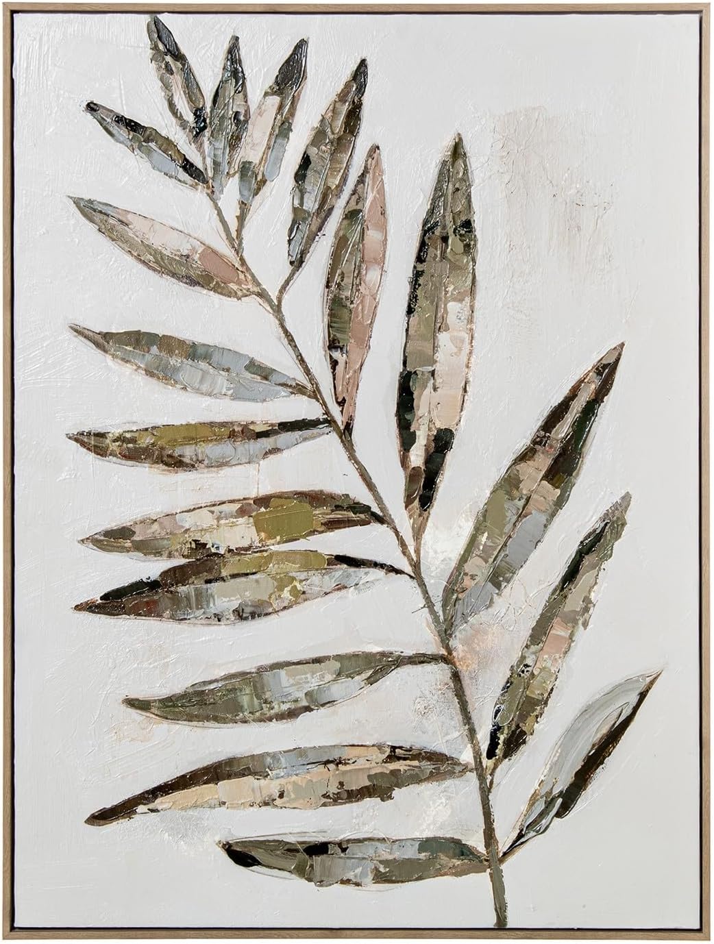 Quadro su Tela con Cornice PS, Foglio Stampato Verde - immagine 1