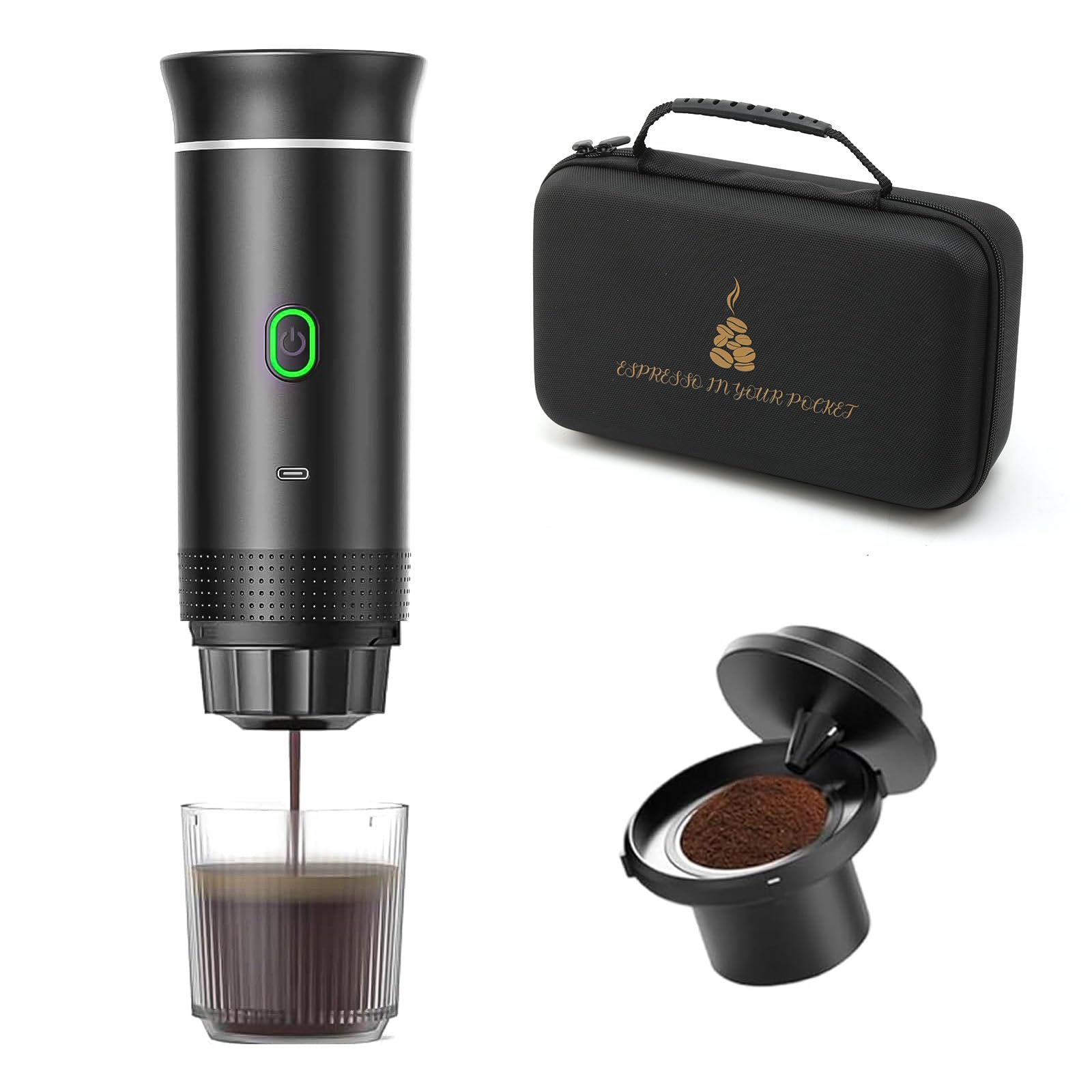 Macchina Caffè Espresso Portatile 15 Bar