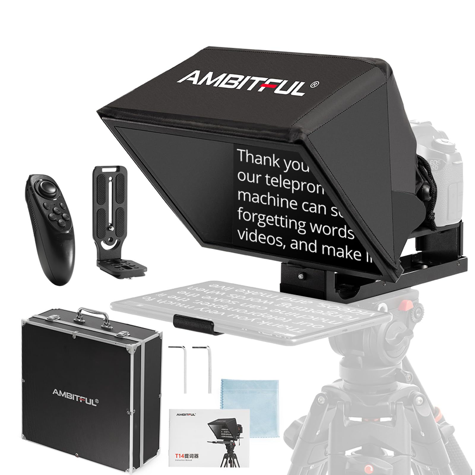 Ambitful T14Pro 14'' Teleprompter per Fotocamera