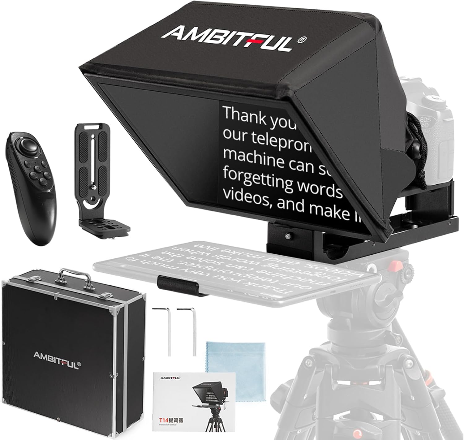 Ambitful T14Pro 14'' Teleprompter per Fotocamera - immagine 1