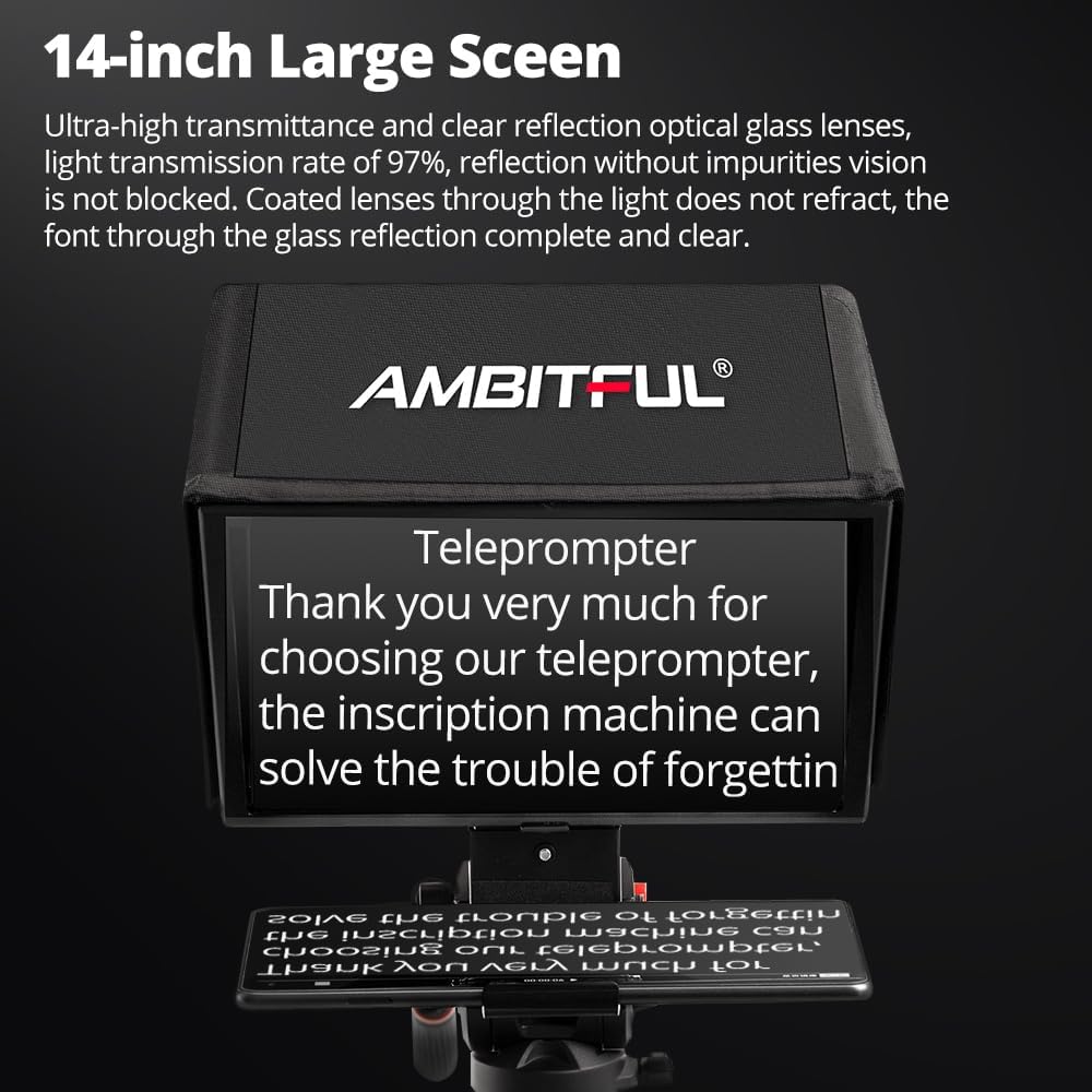 Ambitful T14Pro 14'' Teleprompter per Fotocamera - immagine 3