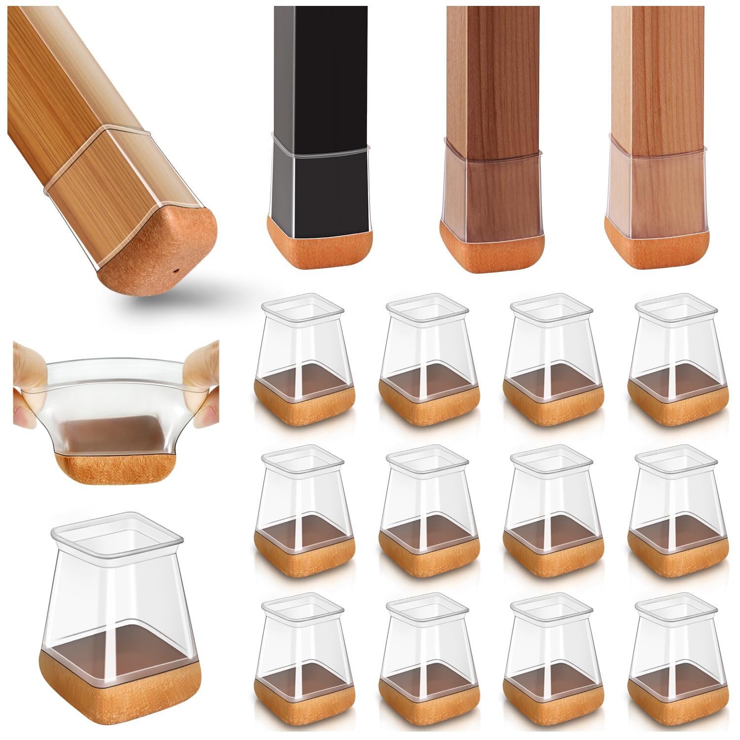 Gommini per Sedie in Silicone con Feltro 20-26mm (20 Pezzi)