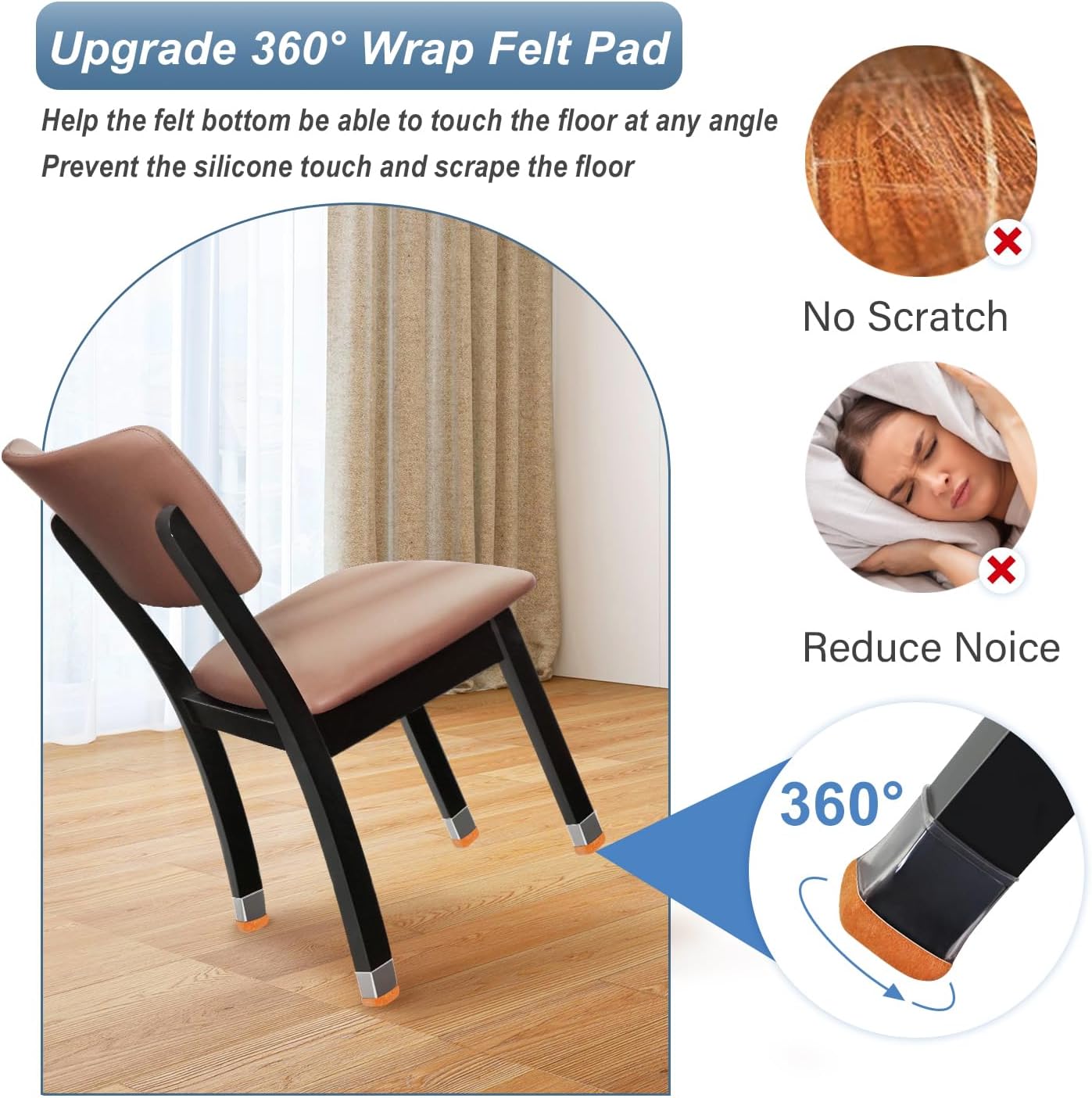 Gommini per Sedie in Silicone con Feltro 20-26mm (20 Pezzi) - immagine 2