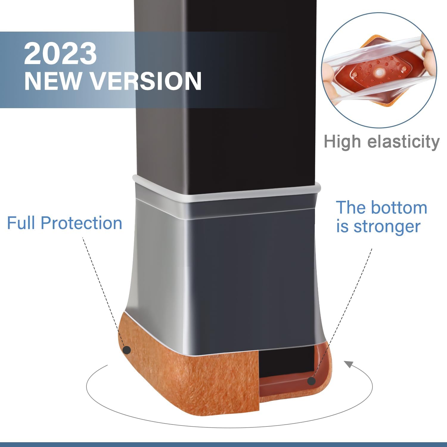 Gommini per Sedie in Silicone con Feltro 20-26mm (20 Pezzi) - immagine 3