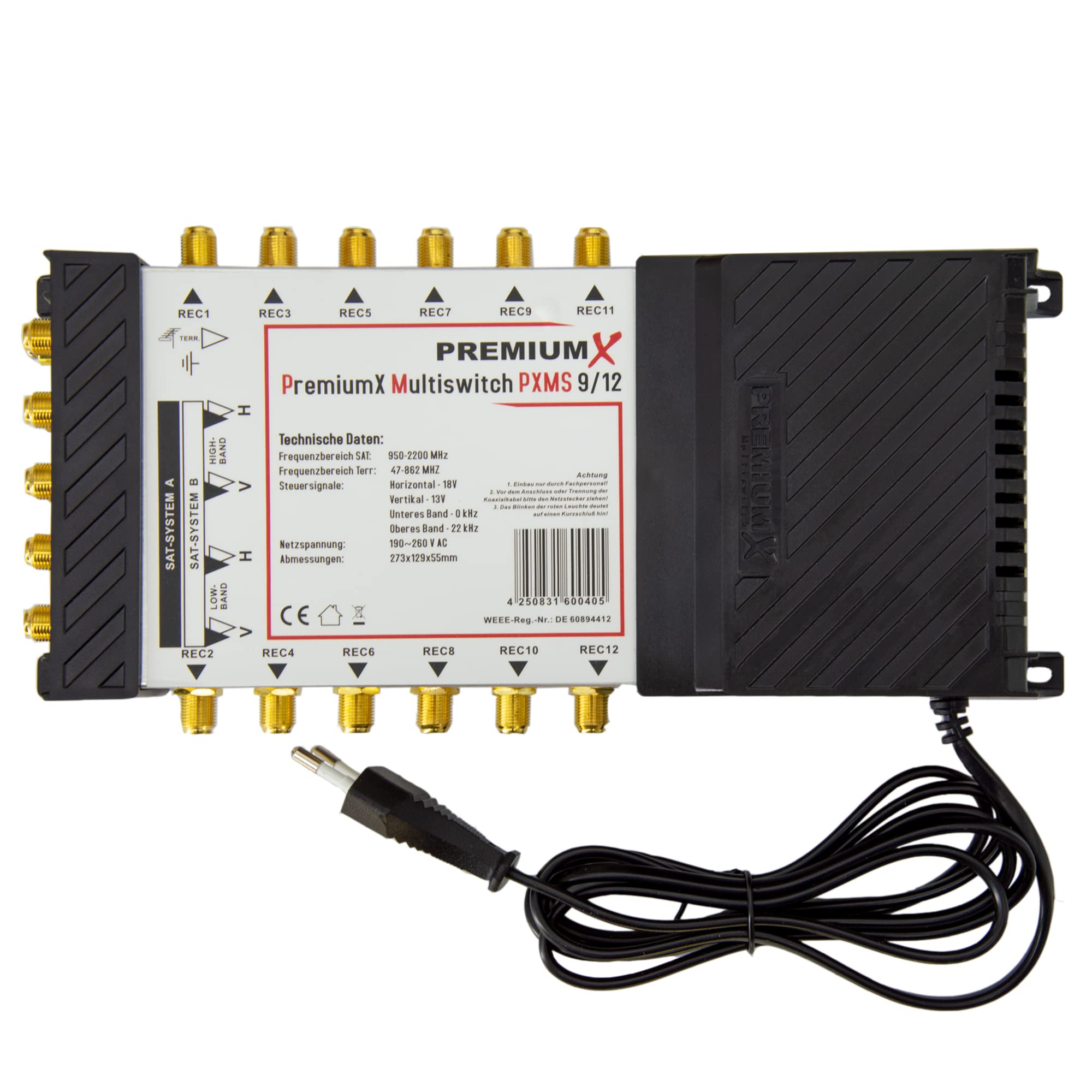 Premium X PXMS Multiswitch 9/12 con Alimentatore