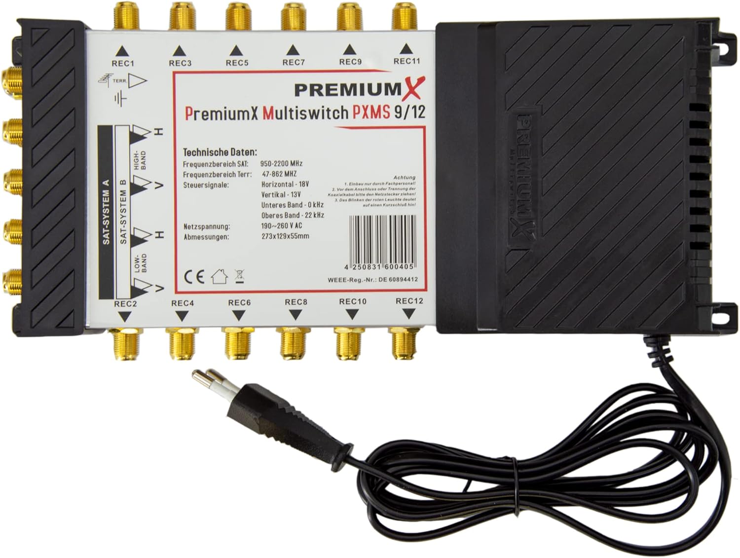 Premium X PXMS Multiswitch 9/12 con Alimentatore - immagine 1