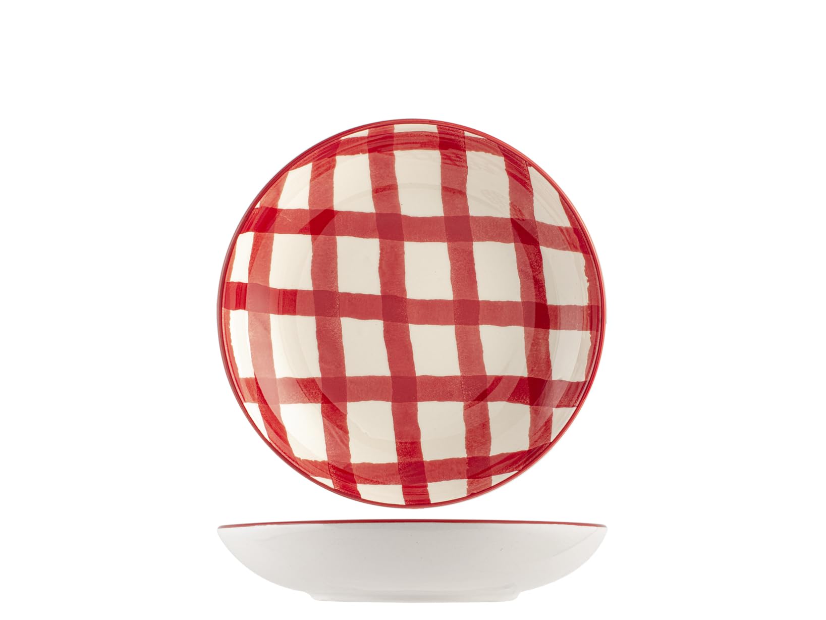 H&h set 6 piatti fondi natalizi check cm 20