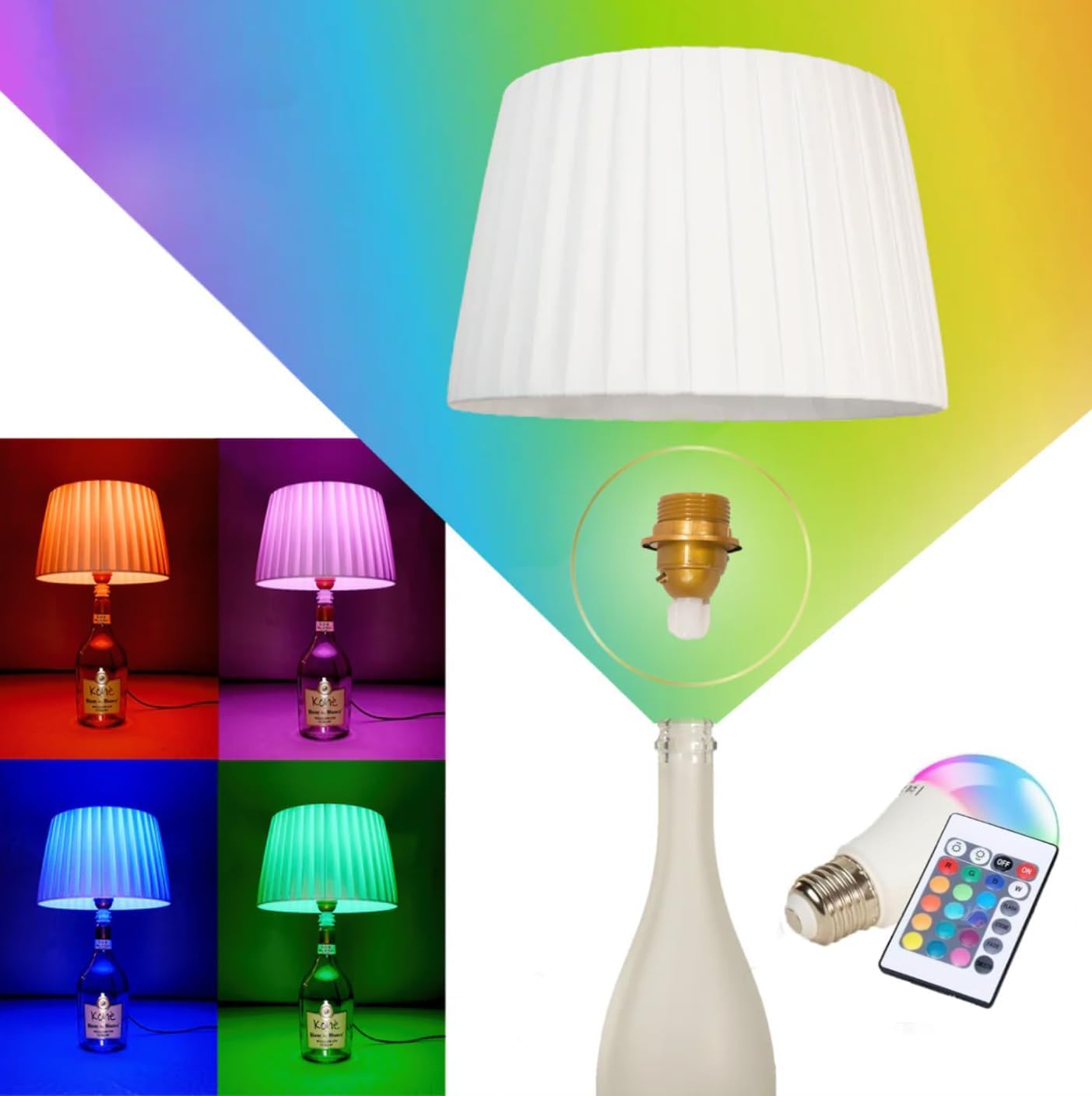 Da Bottiglia a Lampada Multicolore - Kit Completo