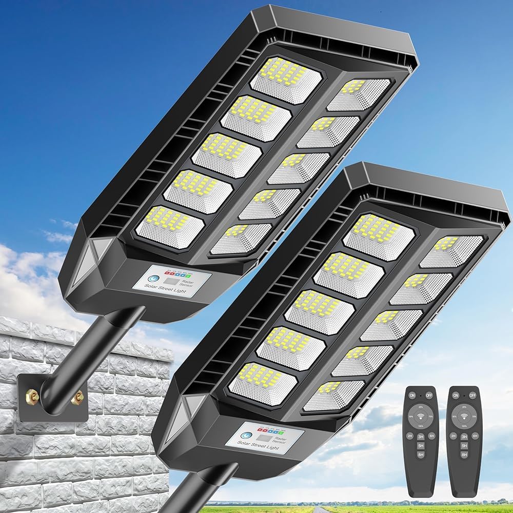 Lampione Solare LED Esterno 2000W con Telecomando
