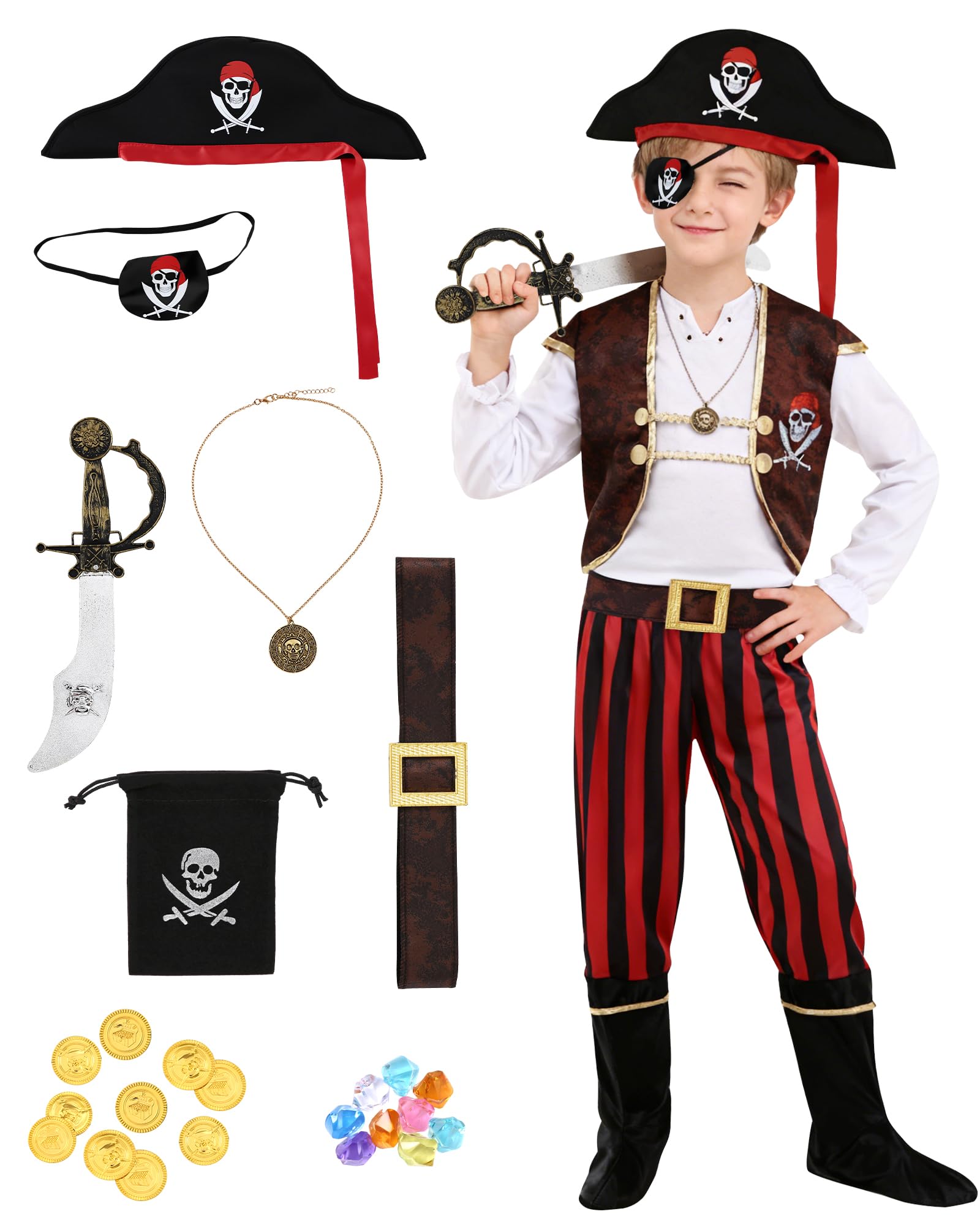 Costume da Pirata per Bambini 3-12 anni