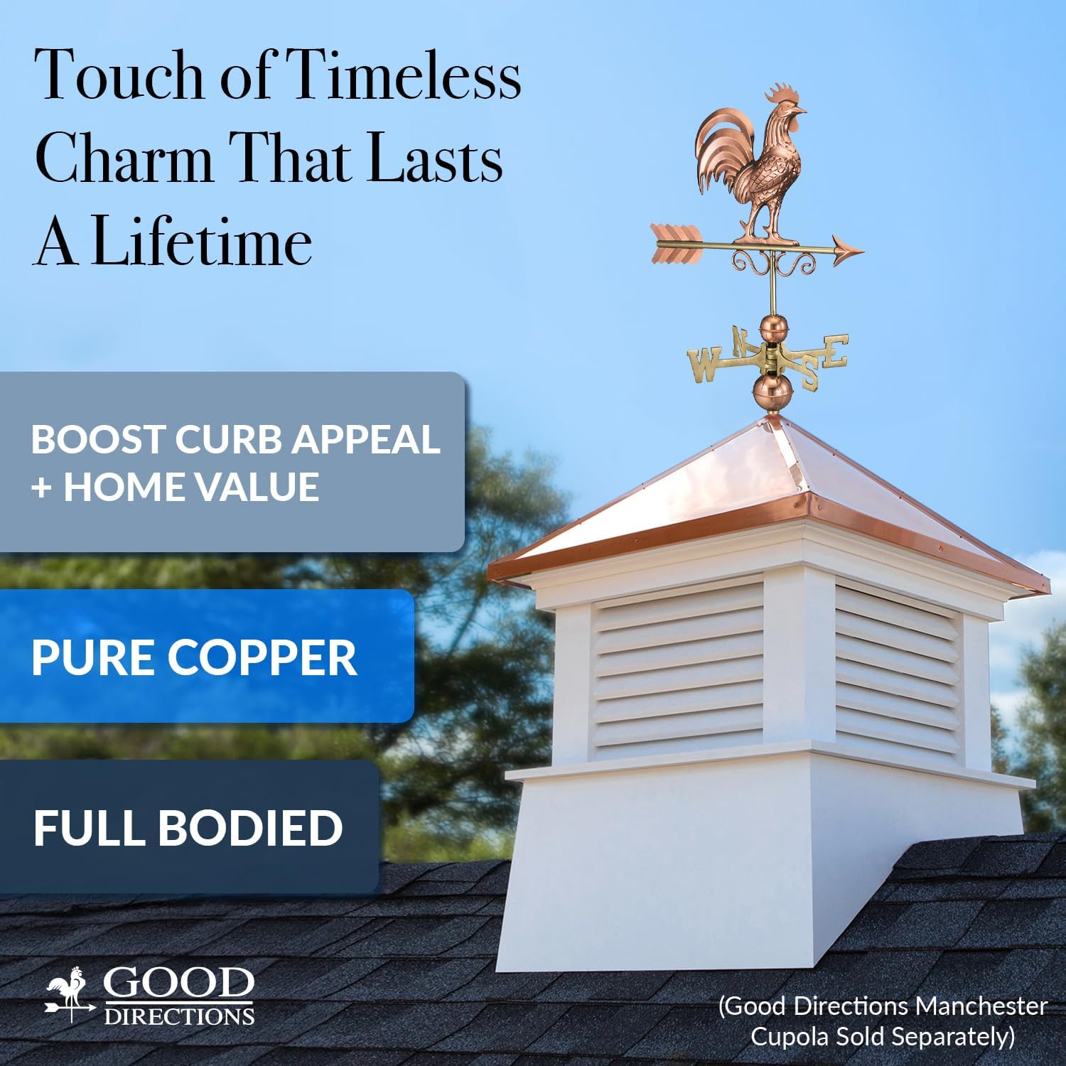 Bantam Gallo Weathervane, Rame Puro - immagine 2