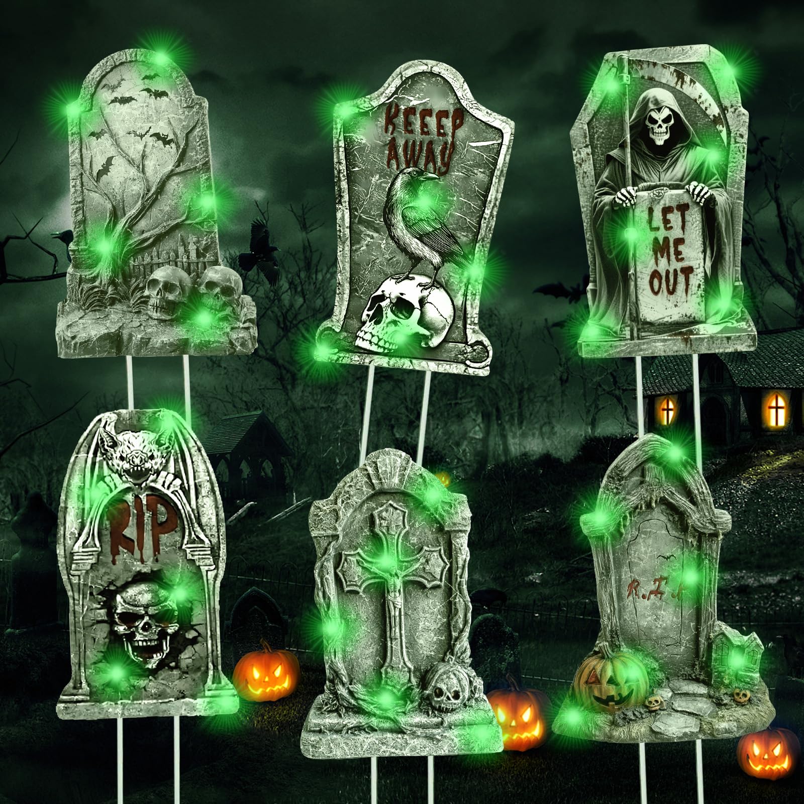 Decorazioni di Halloween 6 Pezzi Lapide RIP
