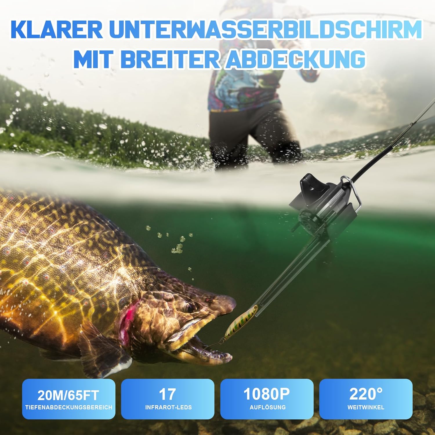 Fishfinder Portatile IPS 5" con 17 LED IR e Cavo 20m - immagine 2