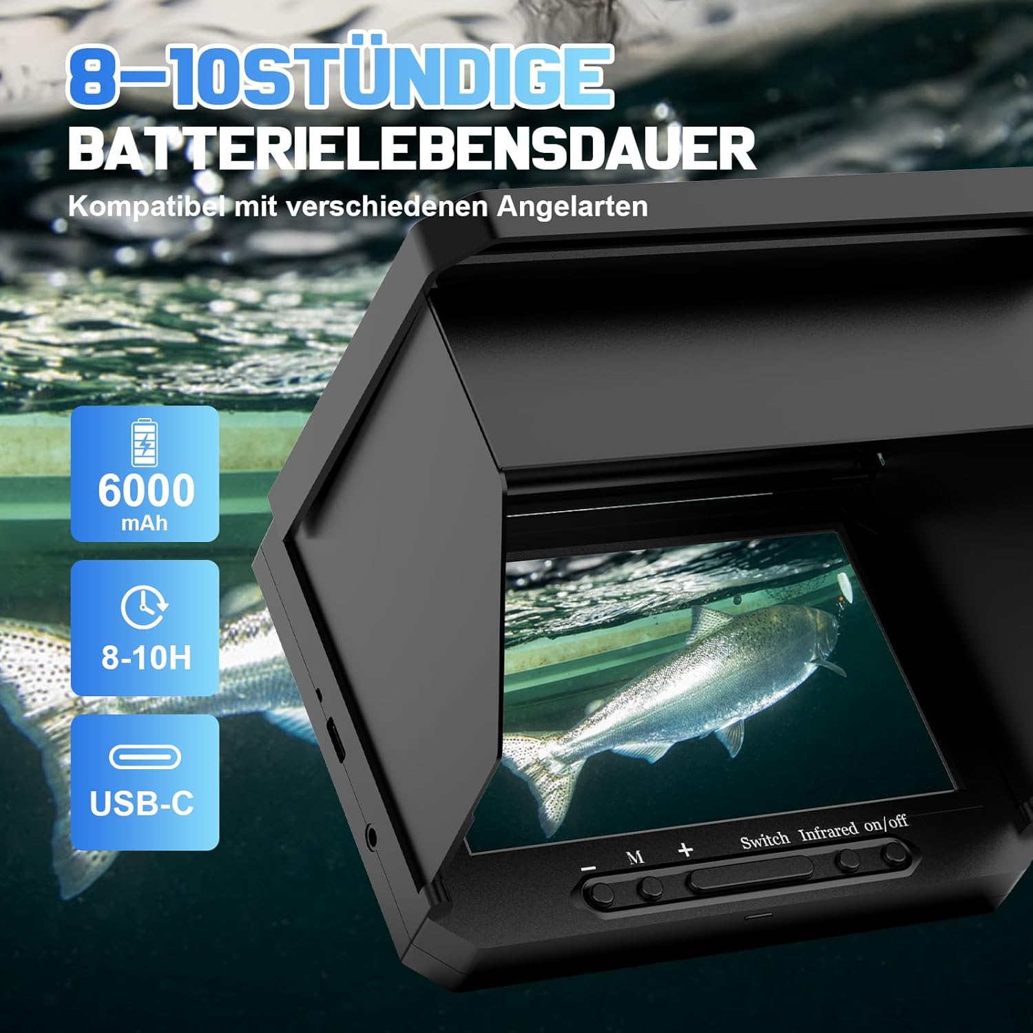 Fishfinder Portatile IPS 5" con 17 LED IR e Cavo 20m - immagine 3
