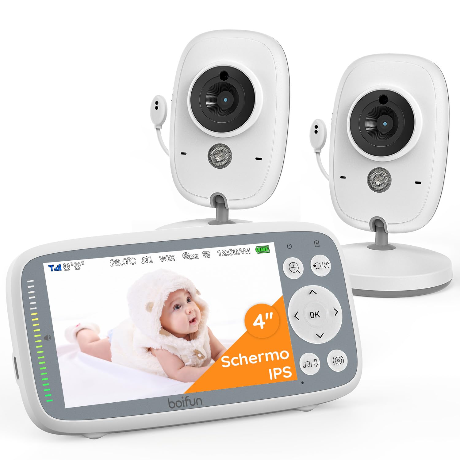 Boifun Baby Monitor Video con Telecamera, Senza Wi-Fi