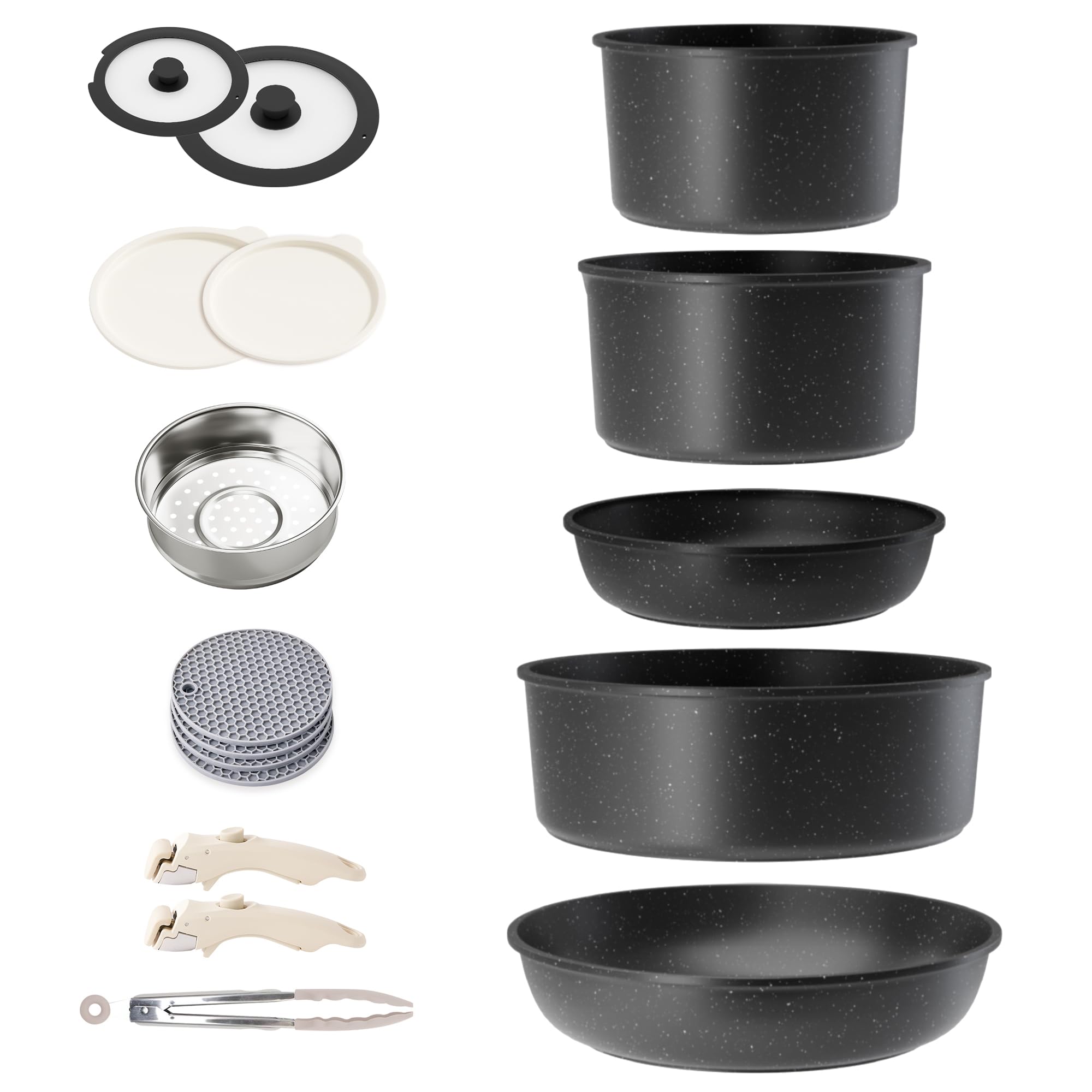 Riovarm Set Pentole Induzione con Manici Staccabili