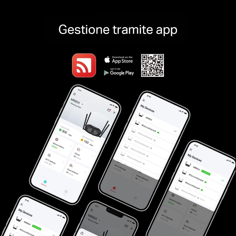 Mercusys TP-Link MR85X Router WiFi 6 AX3000Mbps Dual-Band - immagine 9
