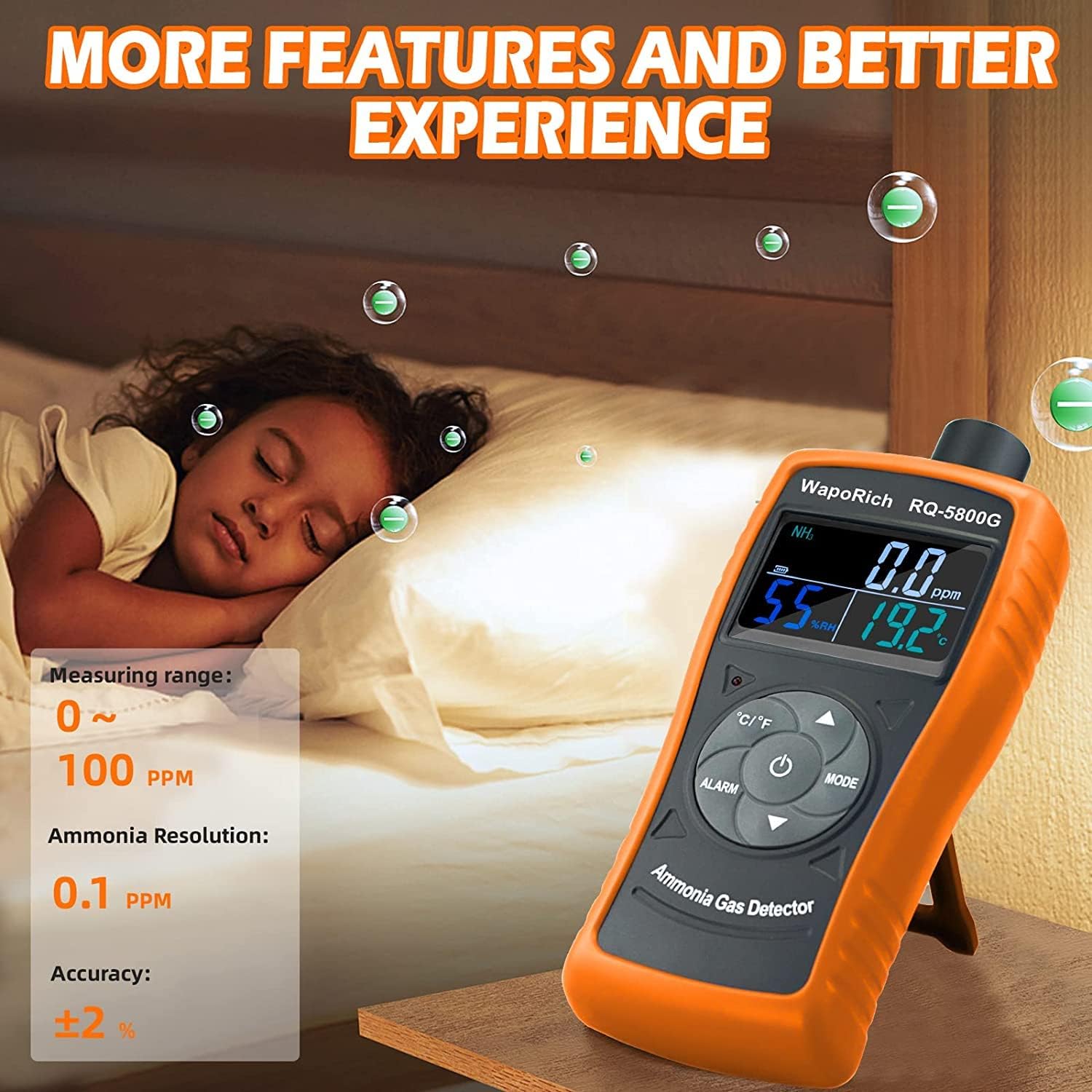 Rilevatore di Gas Ammoniaca RQ-5800G 0-100 PPM - immagine 3