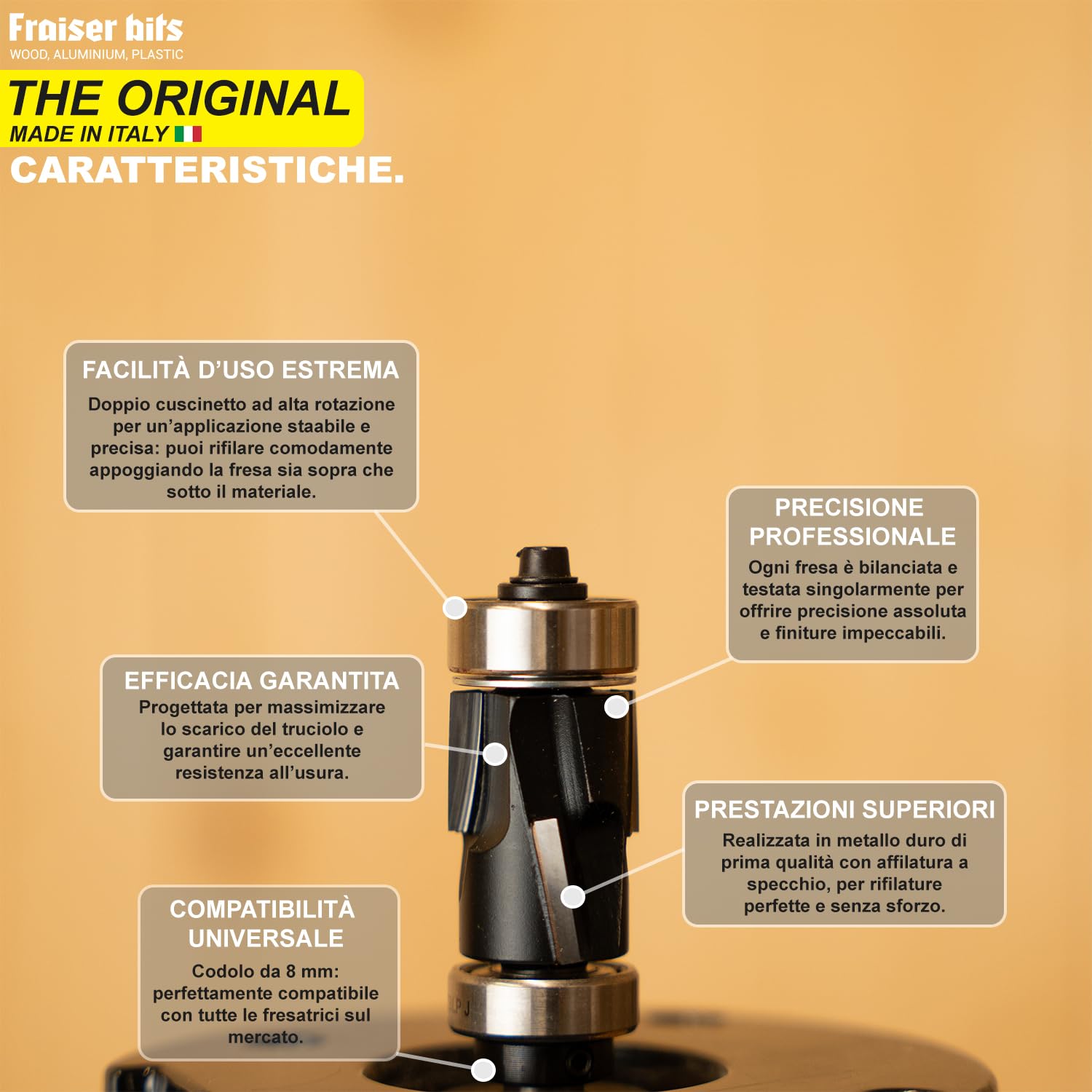 Fraiser Fresa per Rifilare a Compressione Gambo 8mm - immagine 4