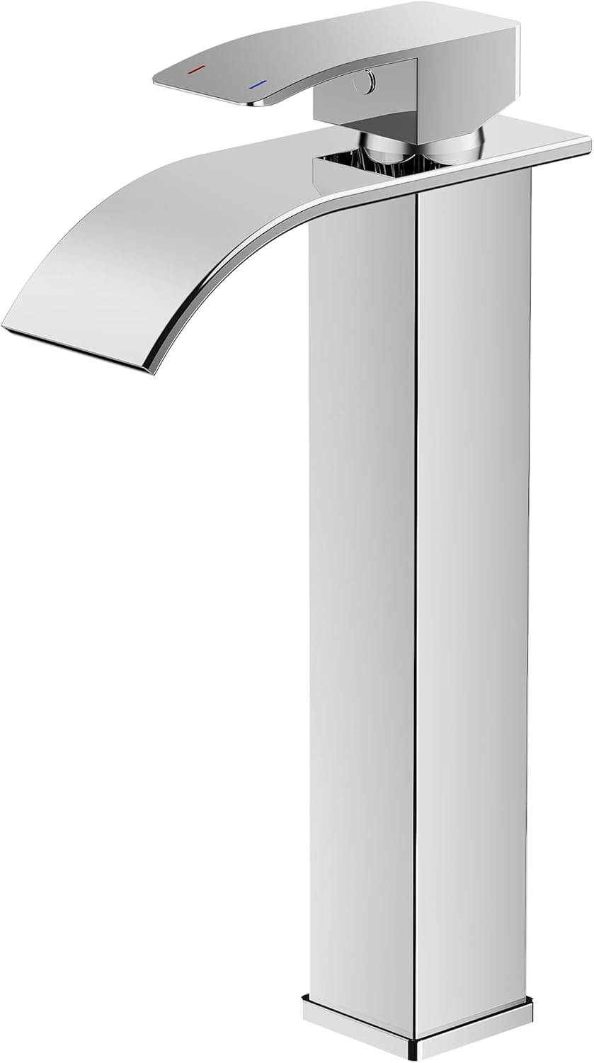 Forious Rubinetto Lavabo a Cascata Nickel Spazzolato - immagine 1