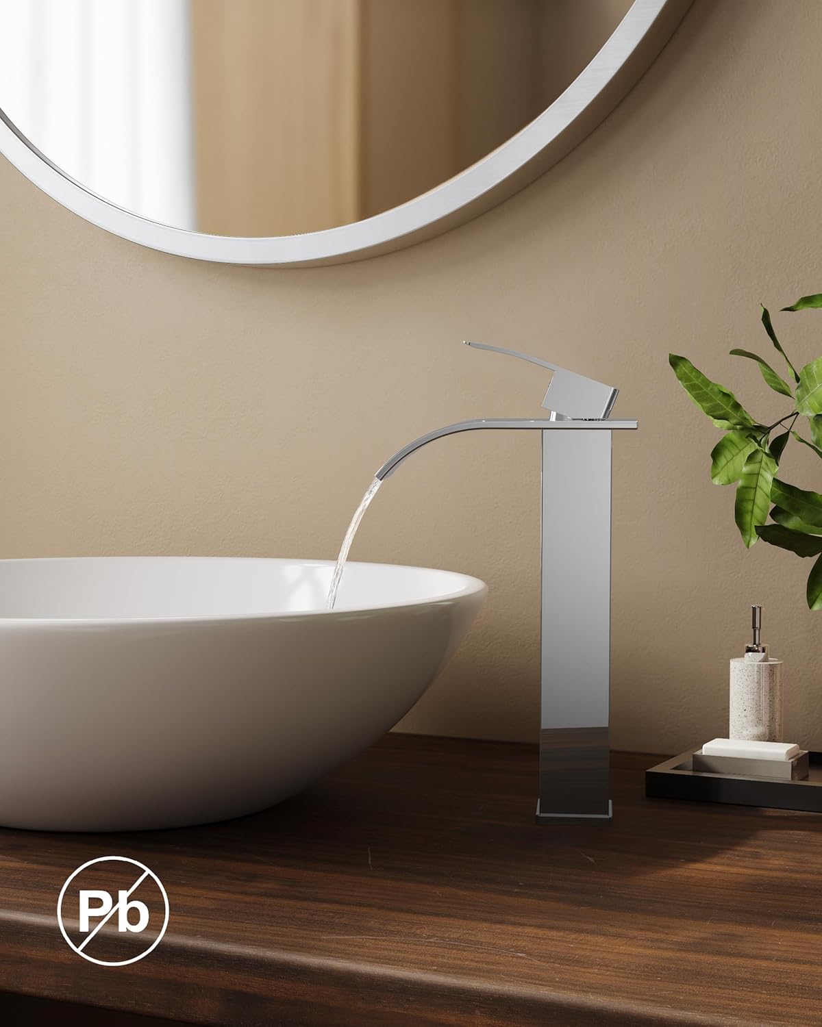 Forious Rubinetto Lavabo a Cascata Nickel Spazzolato - immagine 2