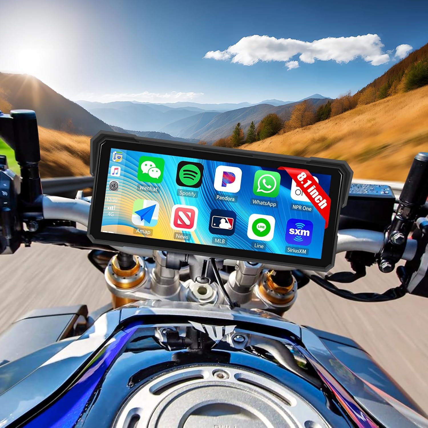Sixtop Schermo CarPlay Wireless 8.1" per Moto - immagine 1