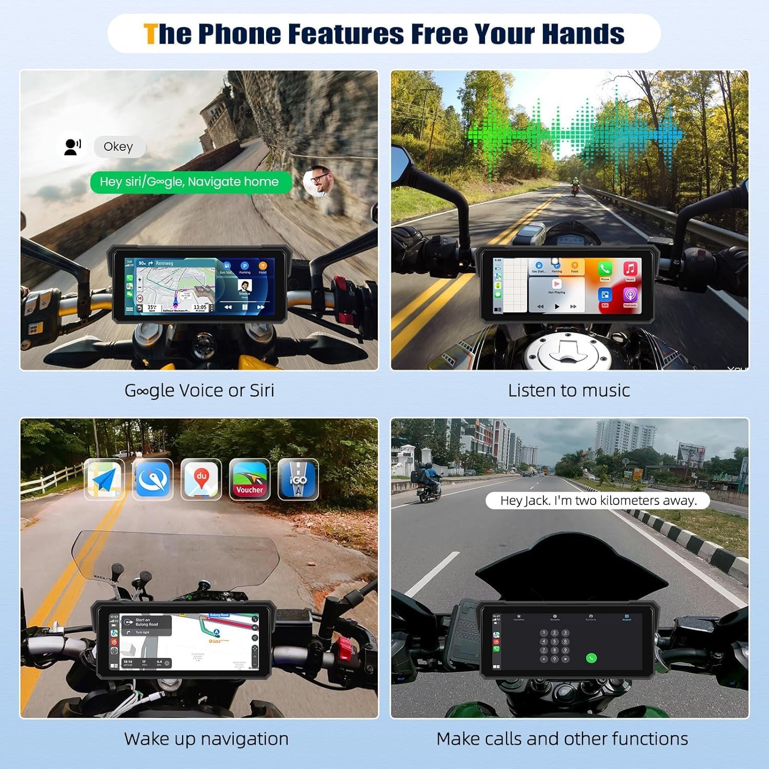 Sixtop Schermo CarPlay Wireless 8.1" per Moto - immagine 5