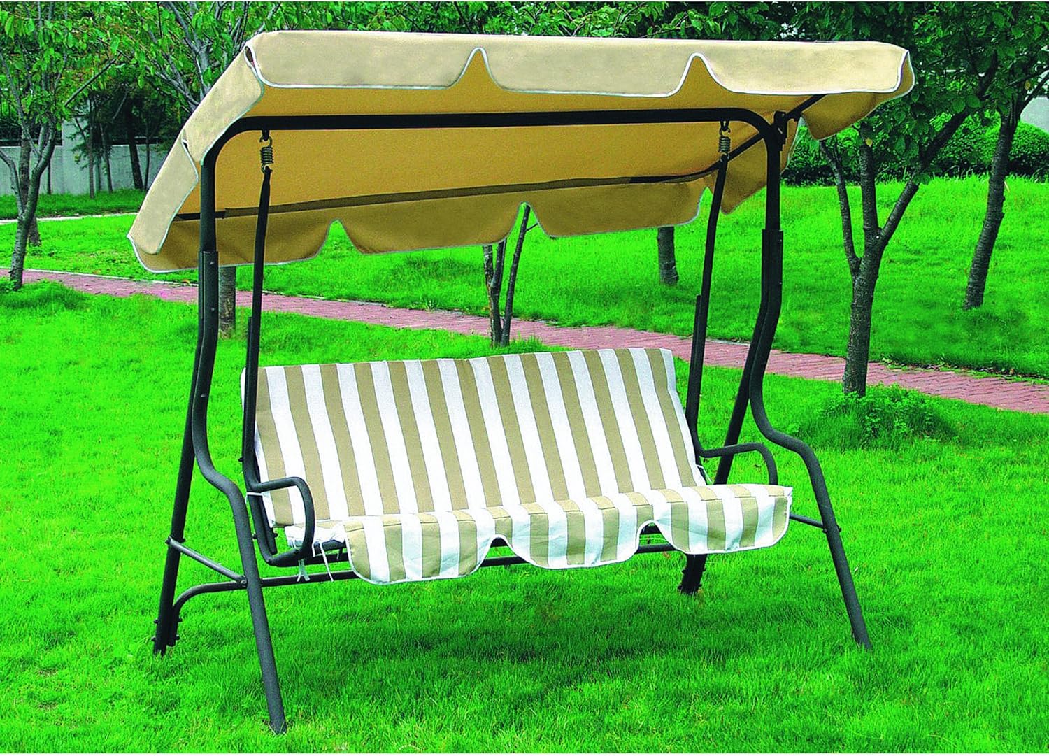 Linea Garden Friend Dondolo da Giardino Riga Beige - immagine 2
