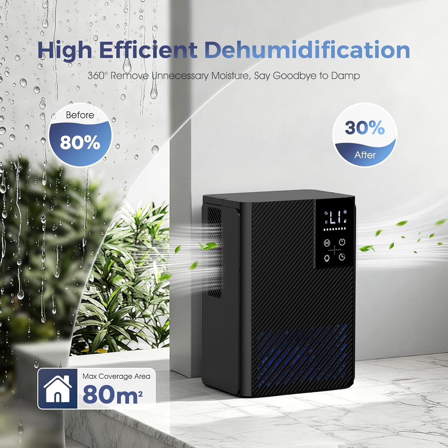 Deumidificatore 2500ML Ultra Silenzioso con Purificatore - immagine 2