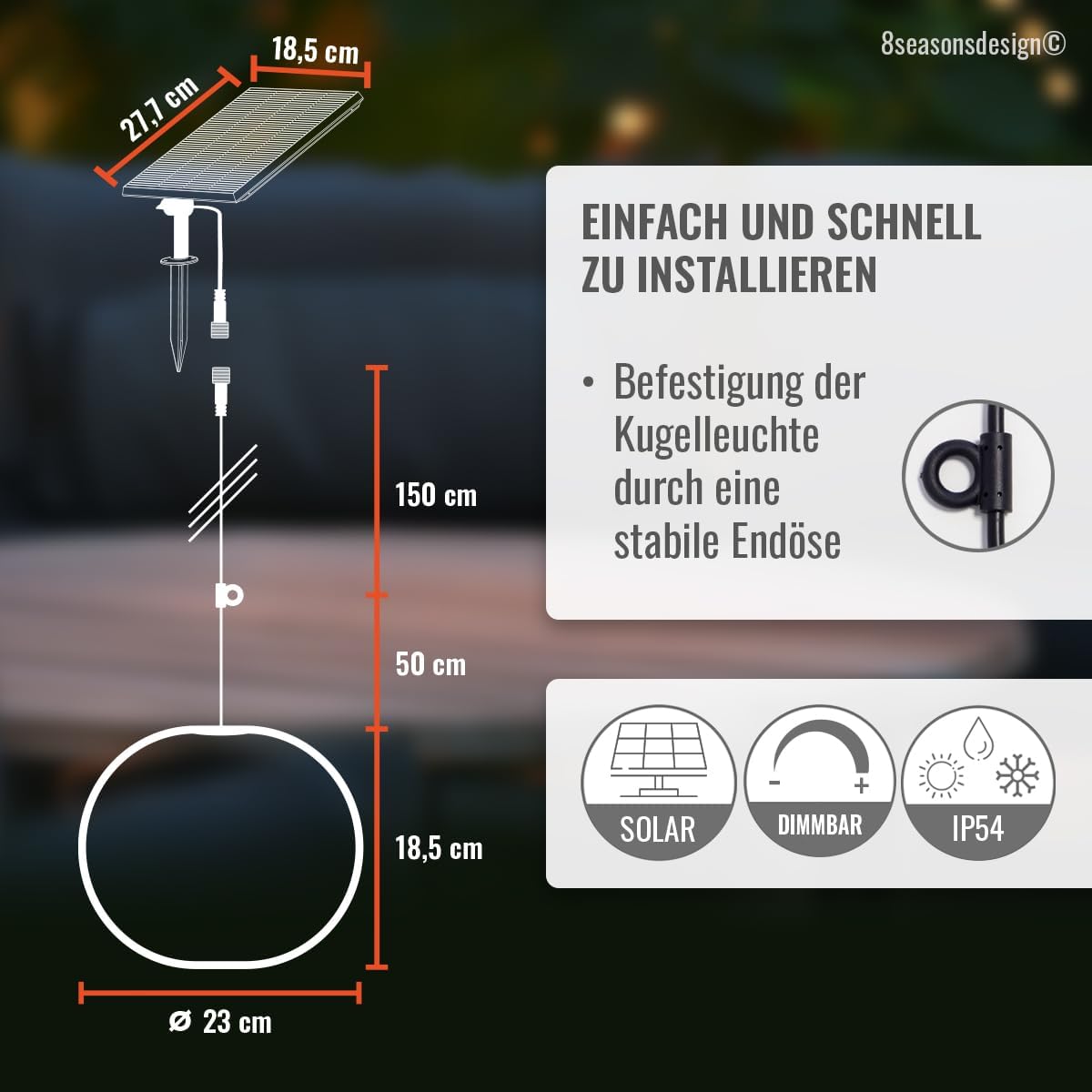 8 Seasons Glowing Elegance - Lampada a Sospensione LED 23cm - immagine 5