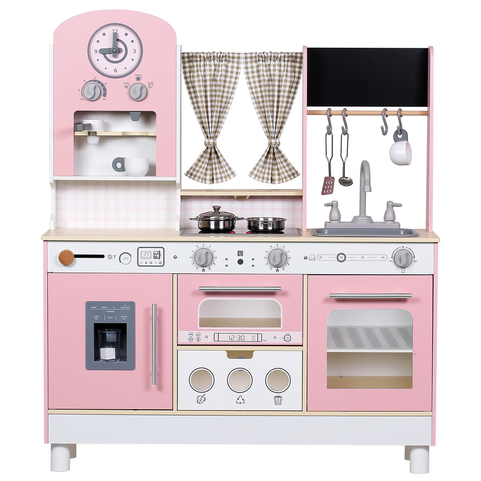 Set da Cucina per Bambini Regolabile con Accessori, Rosa