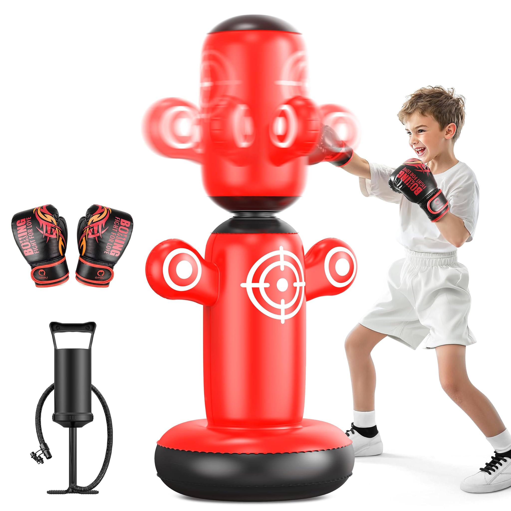 Qpau Sacco da Boxe Girevole 360° per Bambini 162,6 cm