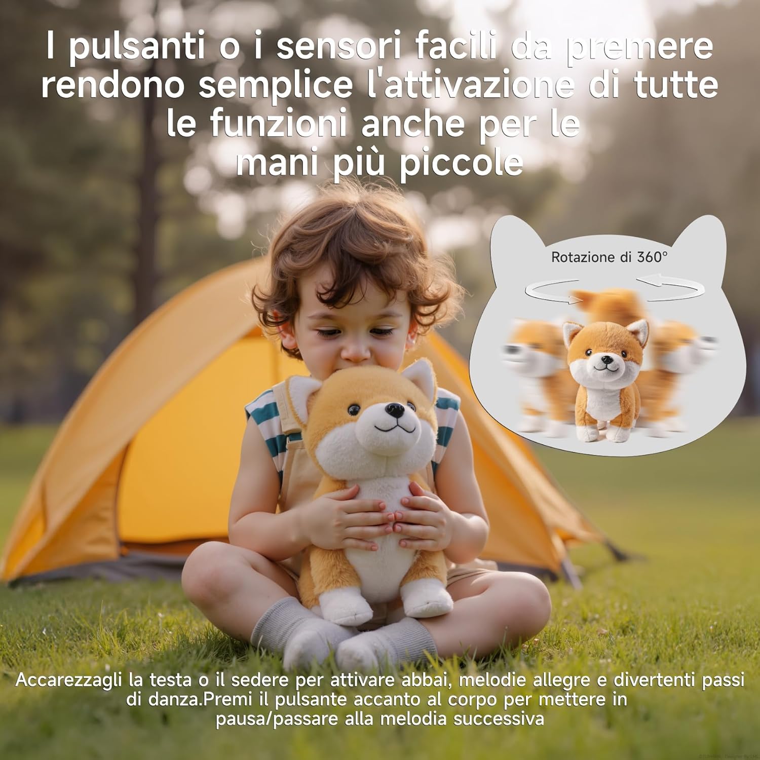 Cagnolino di Peluche Interattivo - Abbaia e Canta - immagine 4