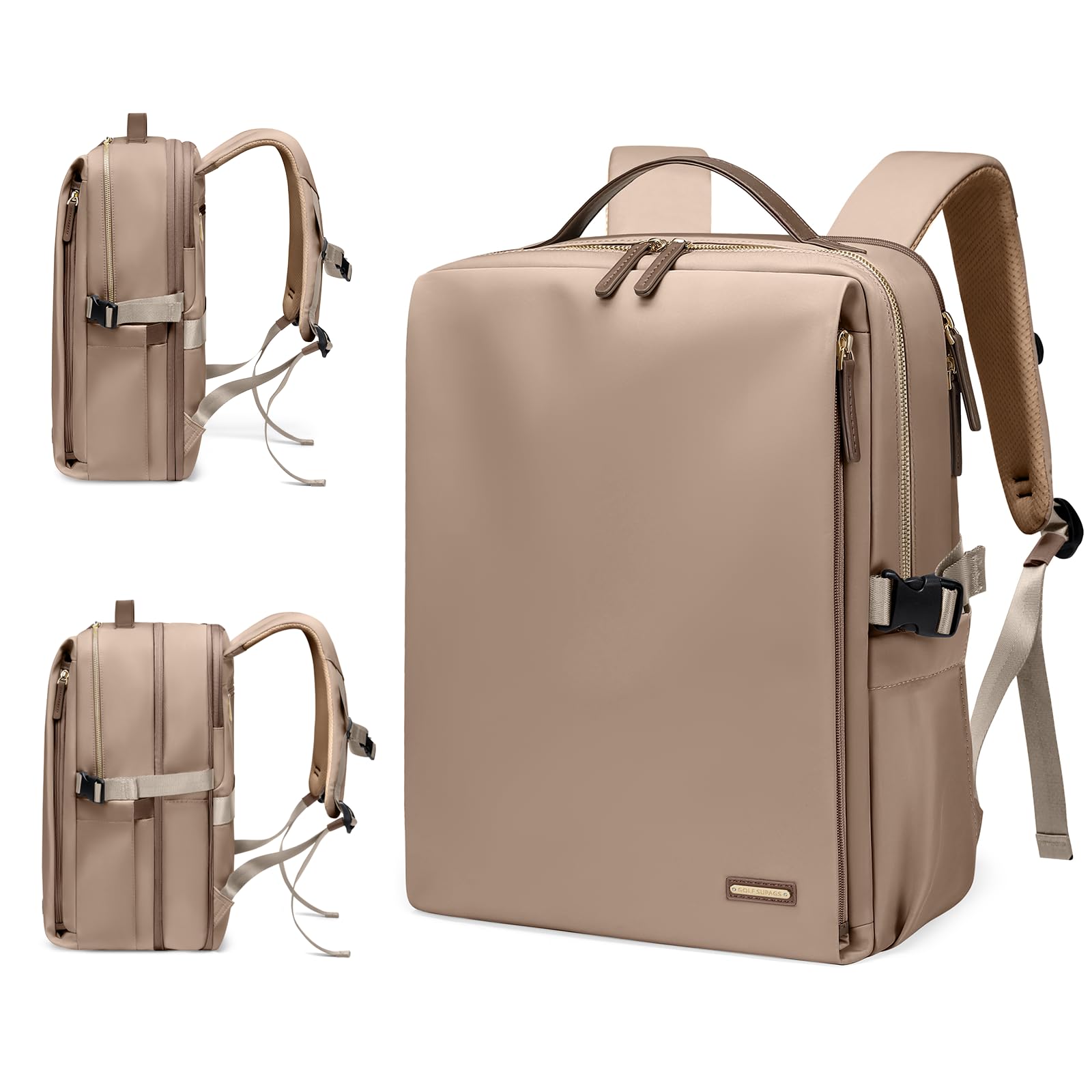 Zaino Laptop Donna 17,3 Pollici, Champagne