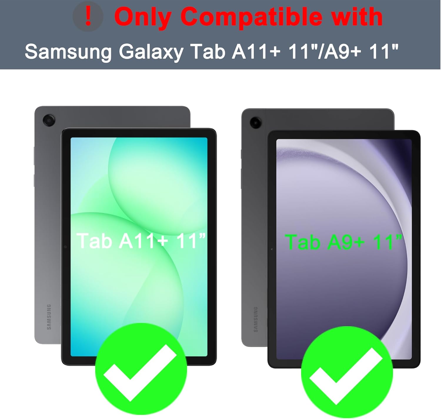 Roofei Custodia Tastiera QWERTZ per Galaxy Tab A11+/A9+, Nero - immagine 2