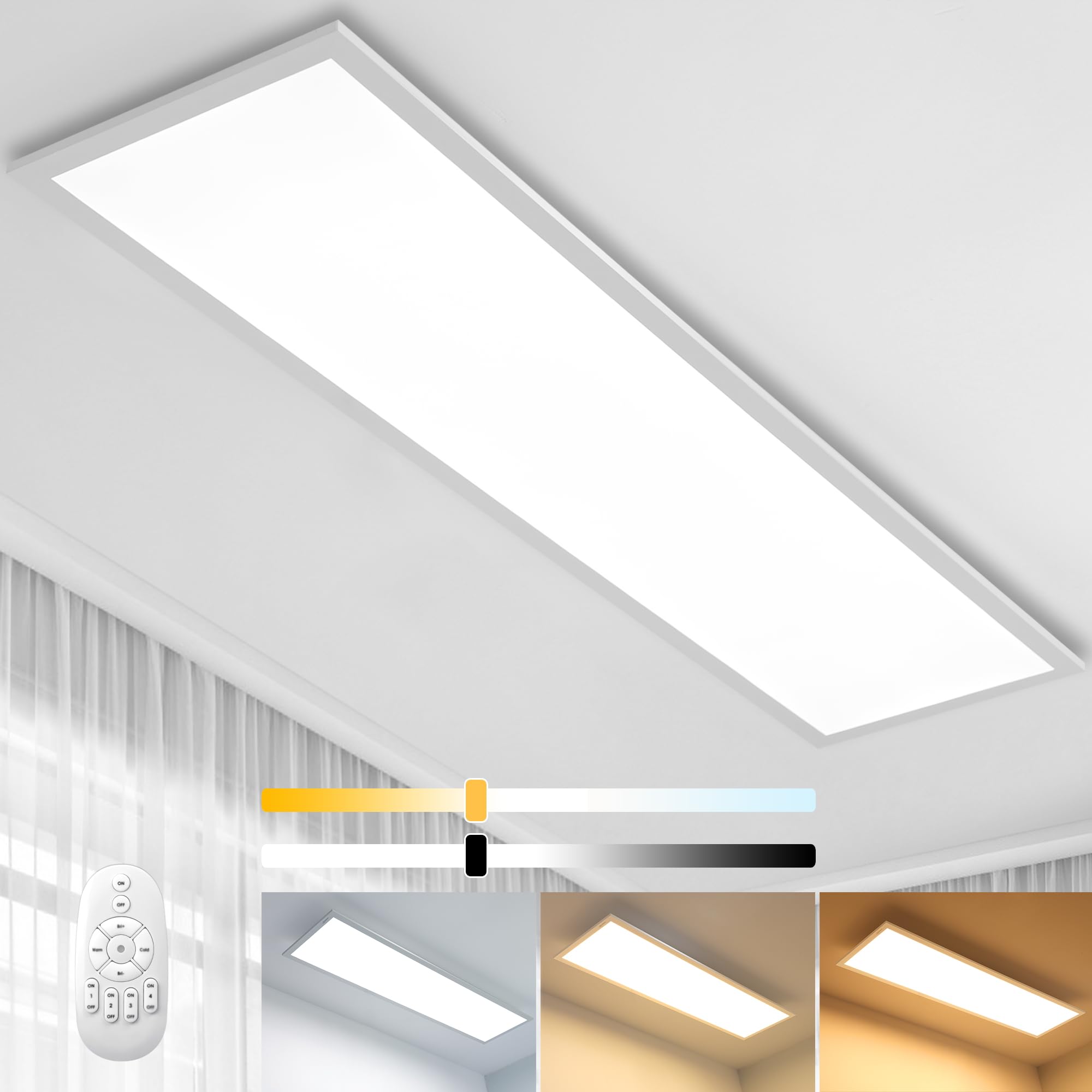 Aimosen Plafoniera LED Soffitto Dimmerabile 100x25 cm