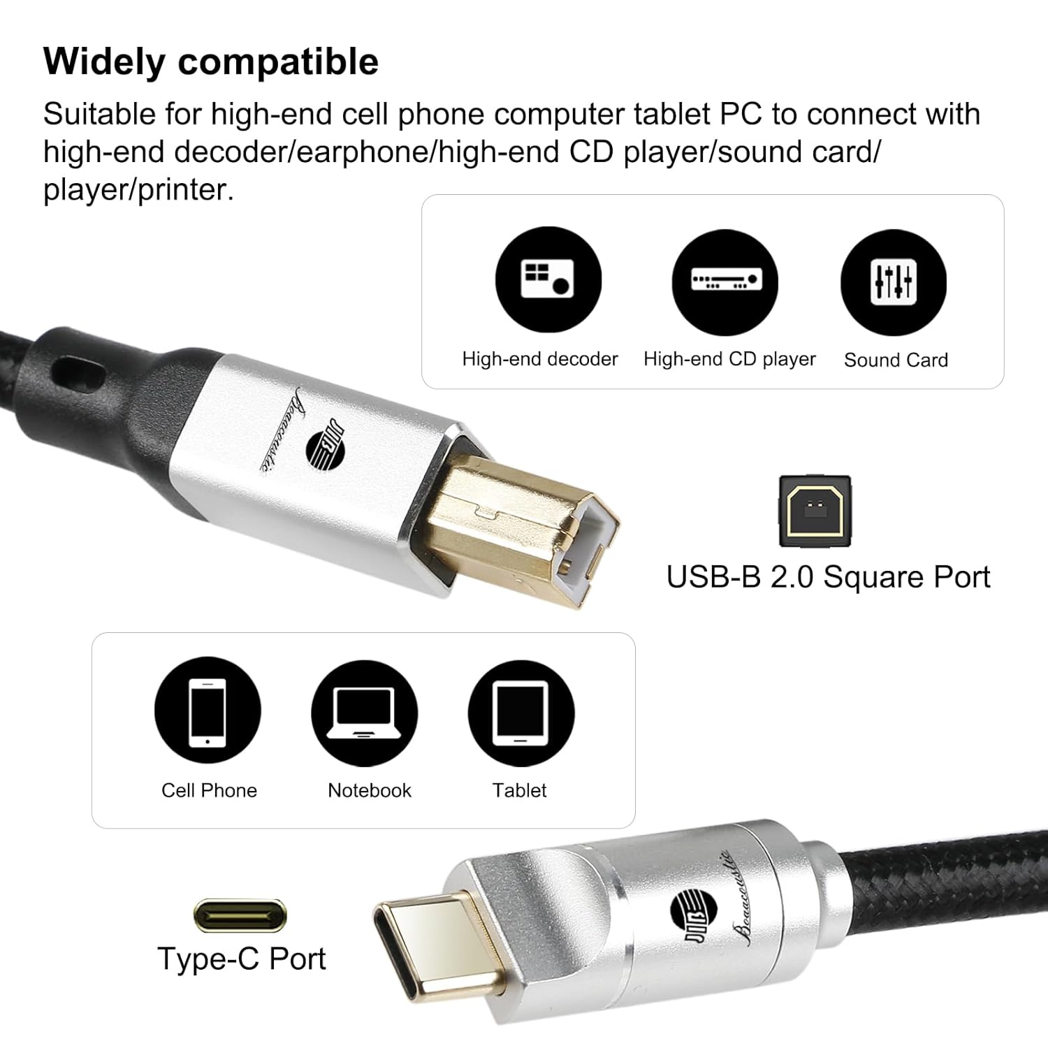 Boaacoustic JIB Cavo Stampante USB Tipo C a B 1m - immagine 4