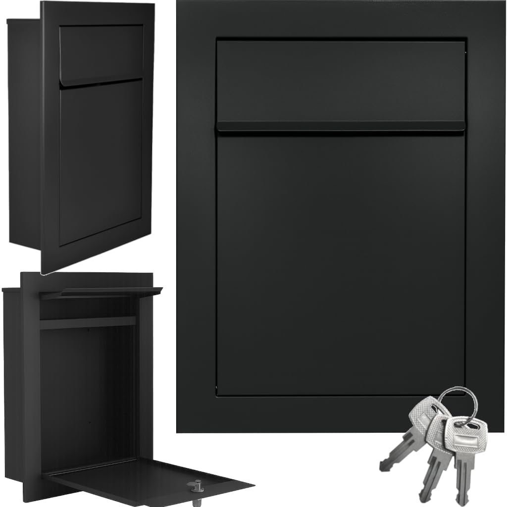 Cassetta della posta da incasso RAL9017 Nero