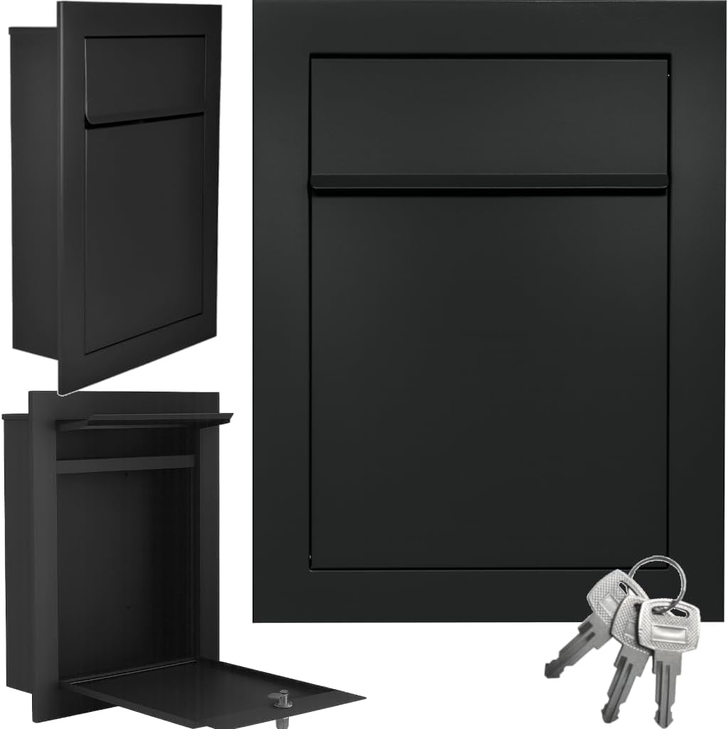 Cassetta della posta da incasso RAL9017 Nero - immagine 1