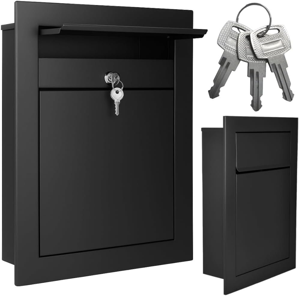 Cassetta della posta da incasso RAL9017 Nero - immagine 2