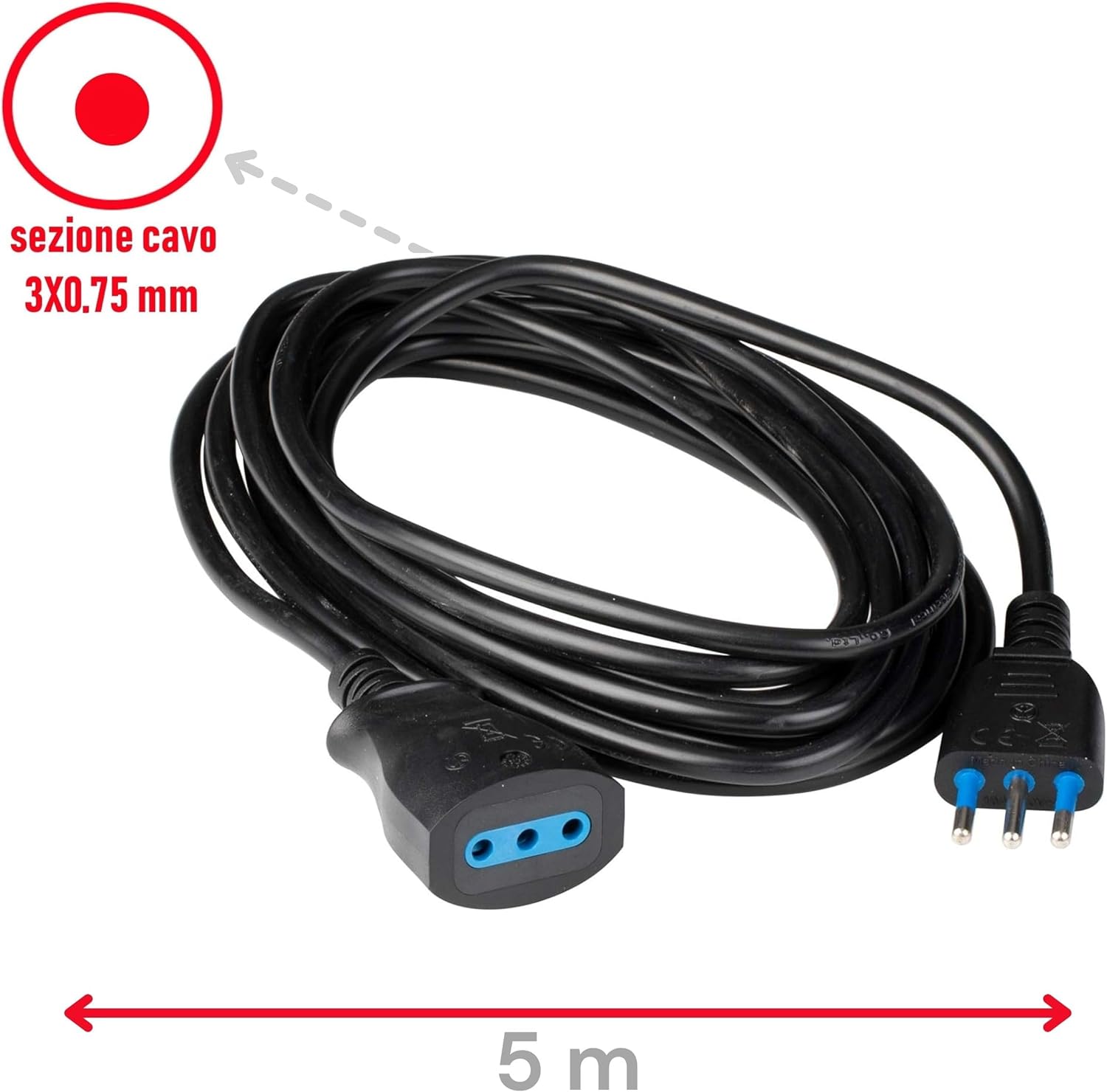 Poly Pool PP0382.1S Prolunga Elettrica Nera 5 Metri - immagine 3