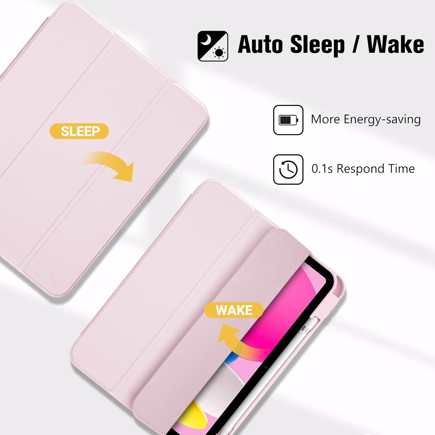 Procase Cover iPad 11" (2025) / 10.9" (2022), Rosa Chiaro - immagine 3