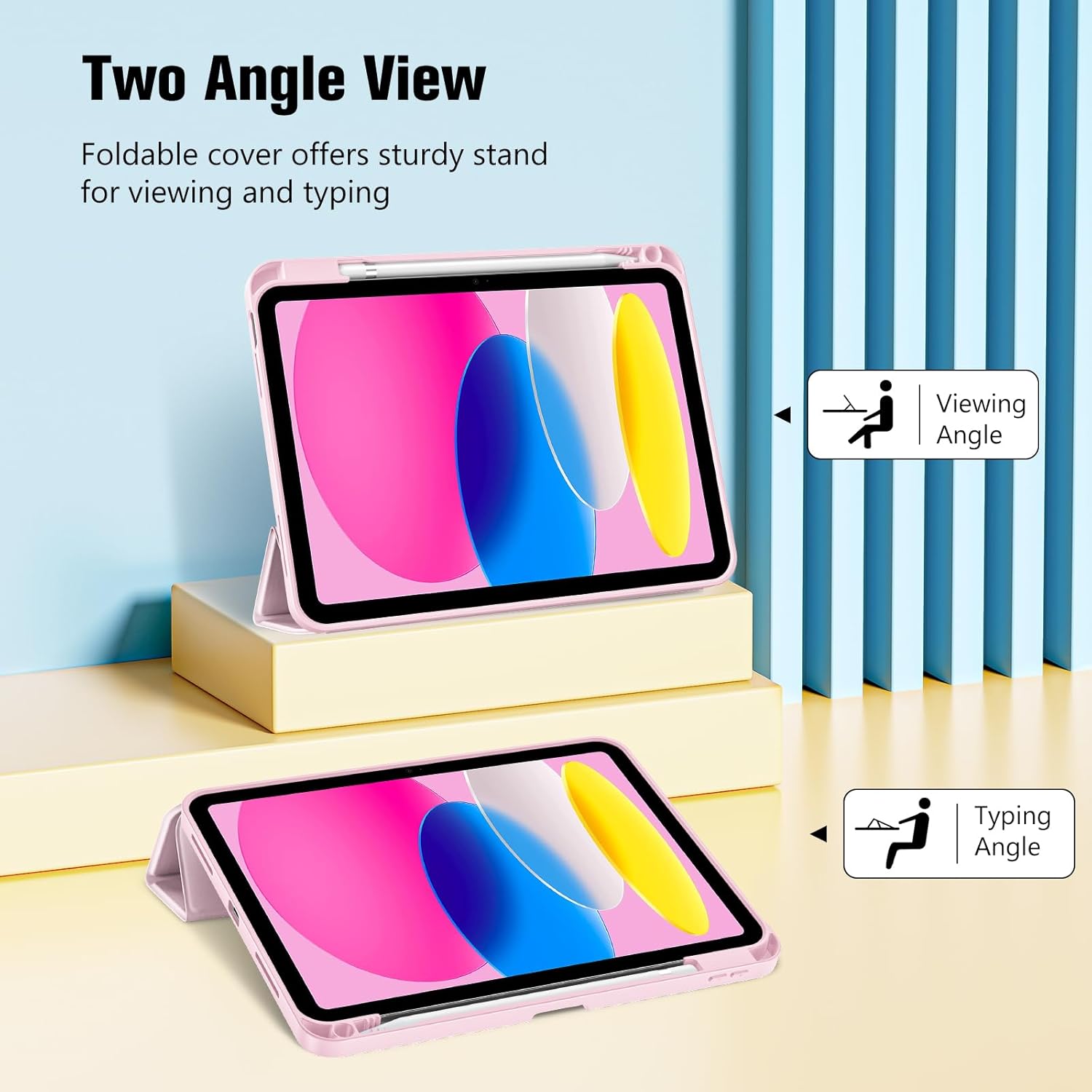 Procase Cover iPad 11" (2025) / 10.9" (2022), Rosa Chiaro - immagine 5