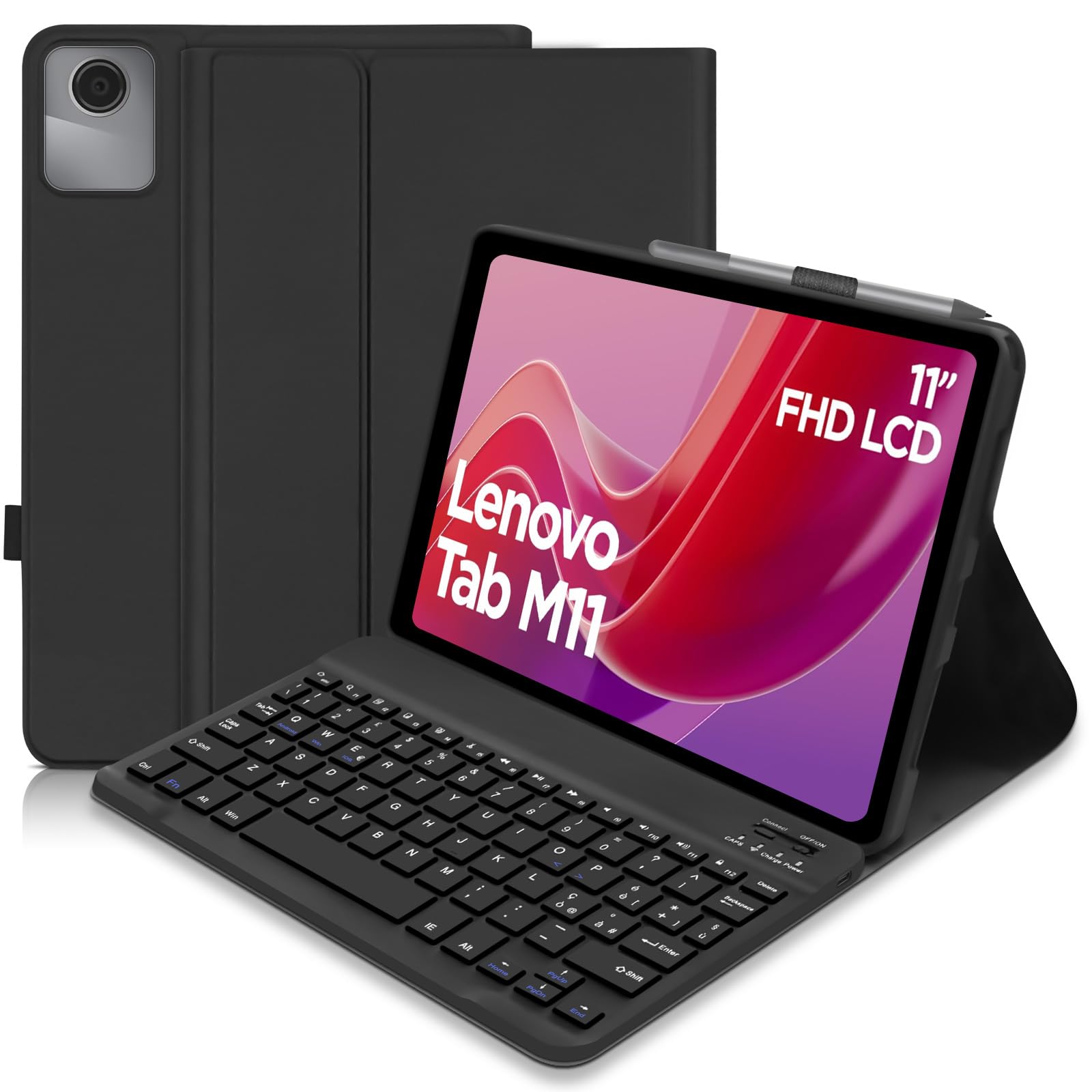 Hofsos Tastiera Custodia per Lenovo Tab M11 11'' - Nero