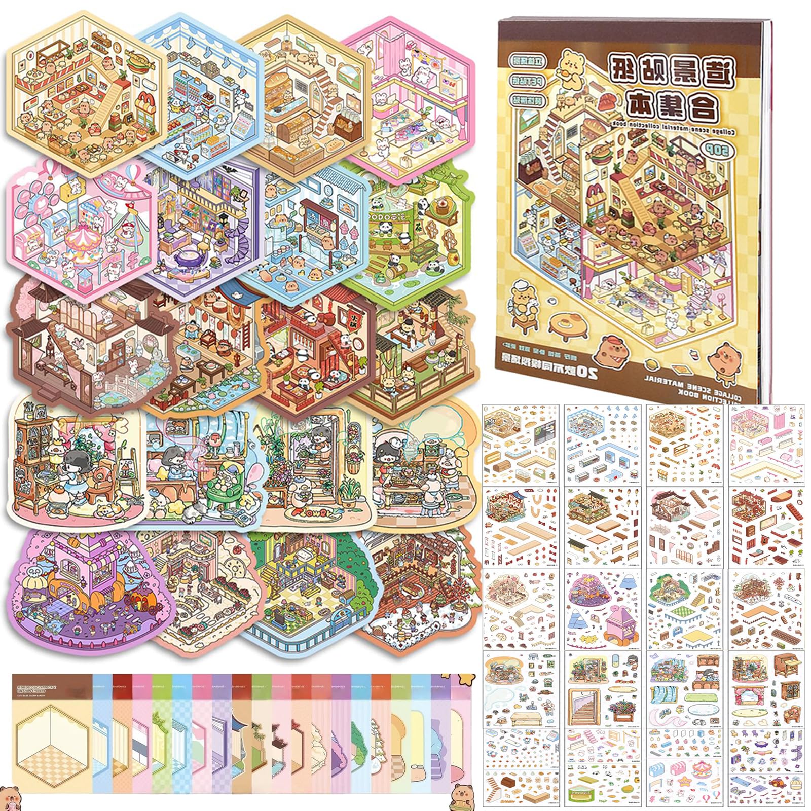 Adesivi di Scena 3D per Bambini e Adulti (20 Sets)