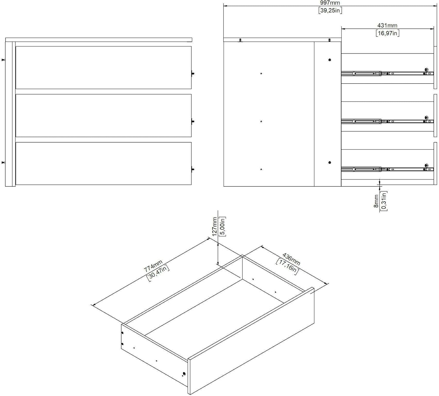 Dmora Mathilde - Cassettiera Settimino Multiuso 87x55 h70 cm - immagine 2